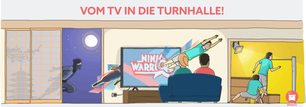 Comic style - Vom Ninja durch den TV in die Turnhalle by wimasu 